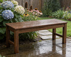 Psilvam 2-Person Outdoor Poly Lumber Patio Backless Bench, Fade-Resistant & - Image 6