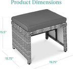 Best Choice Products Set of 2 Wicker Ottomans, Additional Seating, Side Table - Image 7