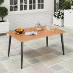 Tangkula 63" Acacia Wood Patio Dining Table - Image 8