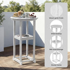 Ciokea 3-Pcs Bistro Table and Chairs, All-Weather Round High Top Bar Table - Image 3