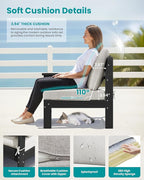 SERWALL 3 Pieces Patio Conversation Set, All-Weather HDPE Outdoor Sofas - Image 4