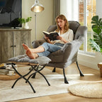HollyHOME 15" Folding Footrest Stool, Upholstered Small Foldable Ottoman - Image 2