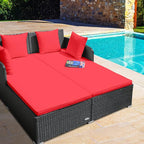 RELAX4LIFE Rattan Patio Outdoor Daybed, Wicker 2-Person Sunbed Loveseat - Image 8
