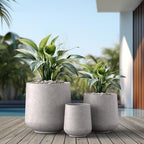 Kante 15.3"+11.6"+8.2" Dia Round Concrete Planter, Large Outdoor Indoor Planter - Image 3