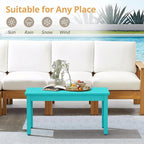 LUE BONA Outdoor Coffee Table Rectangle, HDPS Patio Coffee Tables - Image 4