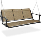 Textilene 3 Seat Hanging Swing, 5.2FT Patio Bench Swing, 660lbs Heavy Duty - Image 9