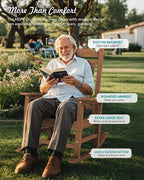 SERWALL Oversized Rocking Chair Outdoor, HDPE Outdoor Rocking Chair - Image 4