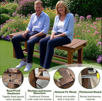 47.2'' Outdoor Garden Benches Weatherproof Patio Bench Two-Person Seat Backless - Image 5