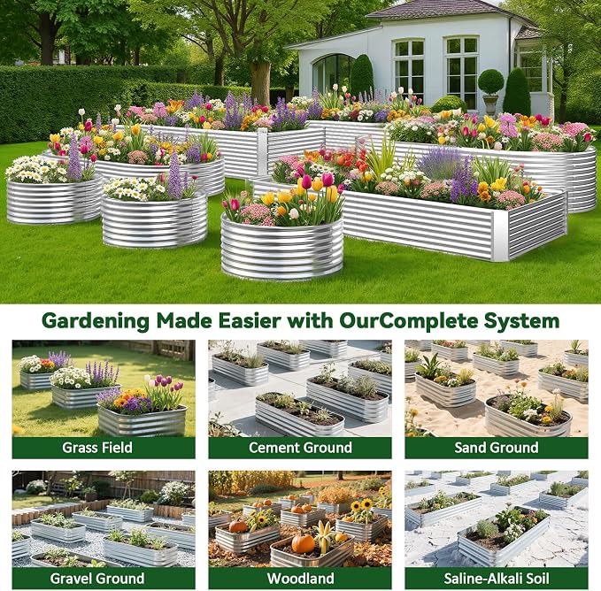 2 Pack Tall 8x4FT Raised Beds for Gardening, Corrugated Galvanized Steel Raised - Image 7