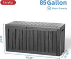 EasyUp 85 Gallon Outdoor Storage Box, Resin Waterproof UV-Resistant Deck Box - Image 7