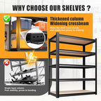 71.2" H Garage Shelving Heavy Duty Storage Shelves, Metal Adjustable Shelving - Image 5