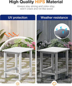 YEFU Outdoor Side Table for Patio: 16" HIPS Weather - Image 5