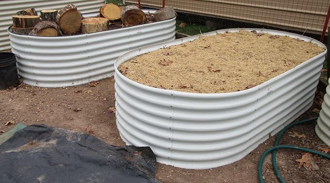 A ANLEOLIFE 4-Set 8X4X2 ft Galvanized Raised Garden Bed Kit, Oval Metal Deep - Image 7