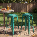 Shahoo 30 Inches Metal Bar Stools Counter Height Stackable Backless Stools - Image 8
