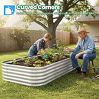 Quictent Raised Garden Bed Kit Oval Galvanized Metal Planter Box Tall - Image 2