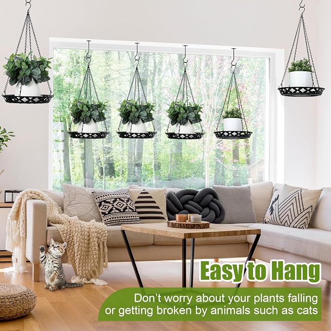 Enhon 3 Pack Plant Hanger, 12 Inch Metal Hanging Planter - Image 5