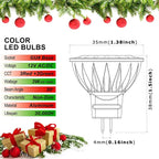 ALIDE Red Green MR11 GU4 Led Bulbs, Replace 10W 20W 35W Halogen, 12V 3W Red - Image 3