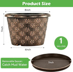 8 Inch Planter Pots for Plants, Plastic Flower Pots Indoor Outdoor, 5 Pack - Image 3