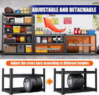 71" H-46 W Garage Shelving Heavy Duty Storage Shelves, Metal Adjustable - Image 6