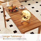 HAPPYGRILL Acacia Wood Outdoor Bar Table 55 Inch, Rectangular Pub Table - Image 8