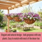 LaLaGreen Hanging Baskets for Plant Outdoor Large Black Metal Wire Hanging - Image 5