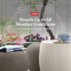 KETER Urban Knit Pouf Ottoman Set of 2 - Image 4