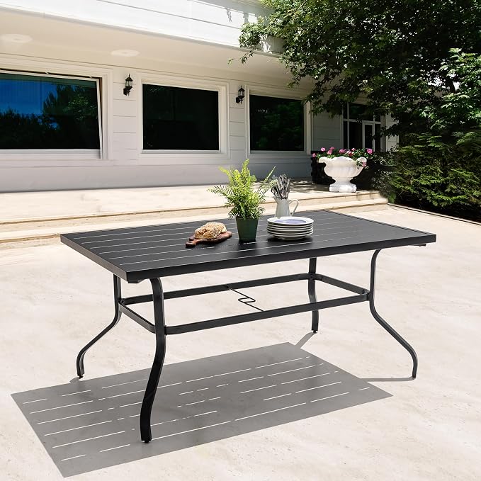 NUU GARDEN Outdoor 61" x 37" Rectangle Dining Table by NUUGARDENCORPORATION