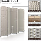 Sorbus 6 Panel Room Divider 6 ft. Tall - Image 3