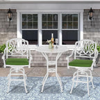 VIVIJASON 3-Piece Patio Swivel Bar Stools Set, All Weather Cast Aluminum - Image 2