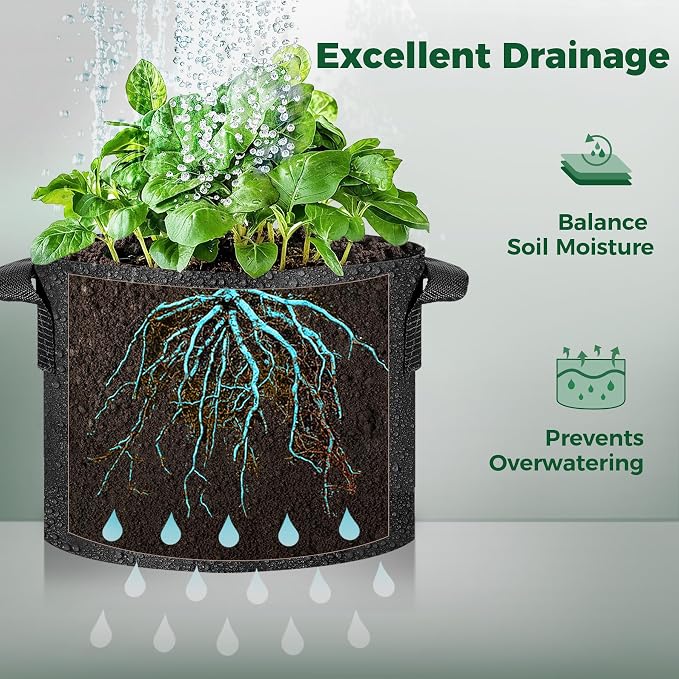 T4U 25 Gallon Grow Bags, Upgrade Grow Bags - Image 7