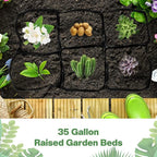 6 Pcs 35 Gallon Fabric Raised Garden Bed Breathable Planting Container Grow Bag - Image 5