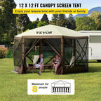VEVOR 12 * 12ft 6 Sided Pop-up Canopy Shelter Tent - Image 2
