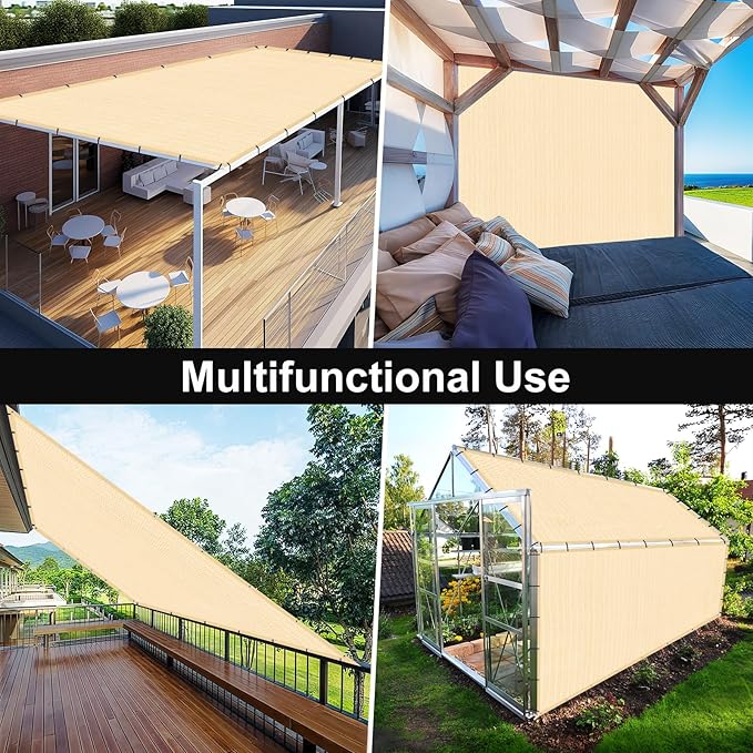 Artpuch 90% Sun Shade Cloth, 8 x 16 FT Pergola Shade Cover Canopy - Image 8