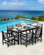 SERWALL Textilene Outdoor Dining Chair Set of 2, HDPE Frame - Image 6