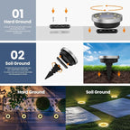 SOLPEX 16 Pack Solar Ground Lights Outdoor Waterproof, Solar Powered Pathway - Image 4