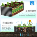 Quictent Galvanized Raised Garden Bed Kit, Strengthened by Crossbar, Dark Gray - Image 5