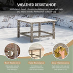 WestinTrends Malibu Low Outdoor HDPE Square Patio Coffee Table, Weathered Wood - Image 4