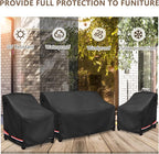 Patio Furniture Covers, 3 Piece Heavy Duty Waterproof Outdoor Furniture Covers - Image 7