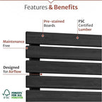 6ft H x 3.1ft W No Dig Enclo Aspen Charcoal Wood Privacy Screen, Decorative - Image 3