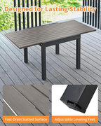 5 Pieces Outdoor Dining Set, Never-Rust Aluminum Expandable Patio Dining Table - Image 9