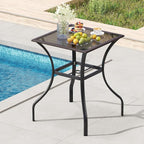 Tangkula Patio Bar Table with Umbrella Hole, All Weather 37 Inches Height Heavy - Image 2