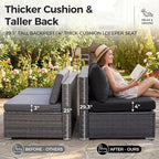 NICESOUL 11 Piece Modern L Shaped Outdoor Sofa Set, 29.3'' High Back Comfy Big - Image 6