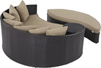Modway Convene Wicker Rattan Outdoor Patio Poolside Sectional Sofa Daybed - Image 4