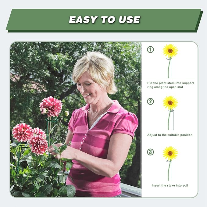 Joyhalo 20 Pack Plant Stakes, 16 Inch Plant Support Stakes, Flower Stakes - Image 4