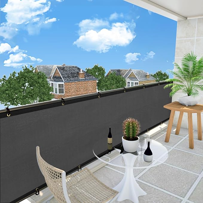 UPGRADE Privacy Fence Screen 3'x26' Dark Grey Outdoor 90% Visibility Blockage - Image 7