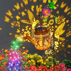 2 Pack Solar Lanterns Outdoor Waterproof, Hummingbird Watering Can Garden Decor - Image 2