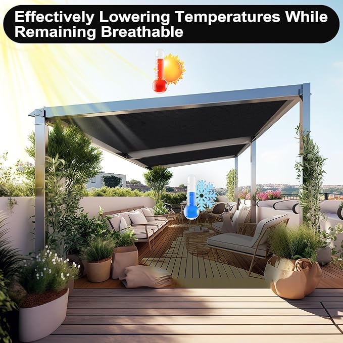 Artpuch 90% Sun Shade Cloth, 4 x 12 FT Pergola Shade Cover Canopy - Image 6