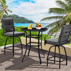 Patio Swivel Bar Stools, Outdoor Bar Height Swivel Chairs Set of 2 - Image 8