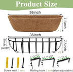 36 Inch Railing Planter Window Box Deck Balcony Rail Planter - Image 4