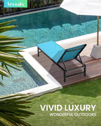 Outdoor Lounge Chair for Pool, Aluminum Chaise Lounge Chairs - Image 2